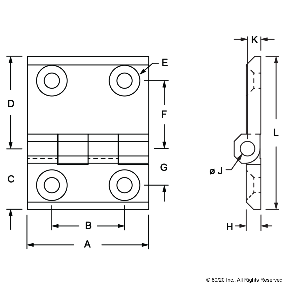 30 TO 45 SERIES 4 HOLE - TRANSITION HINGE