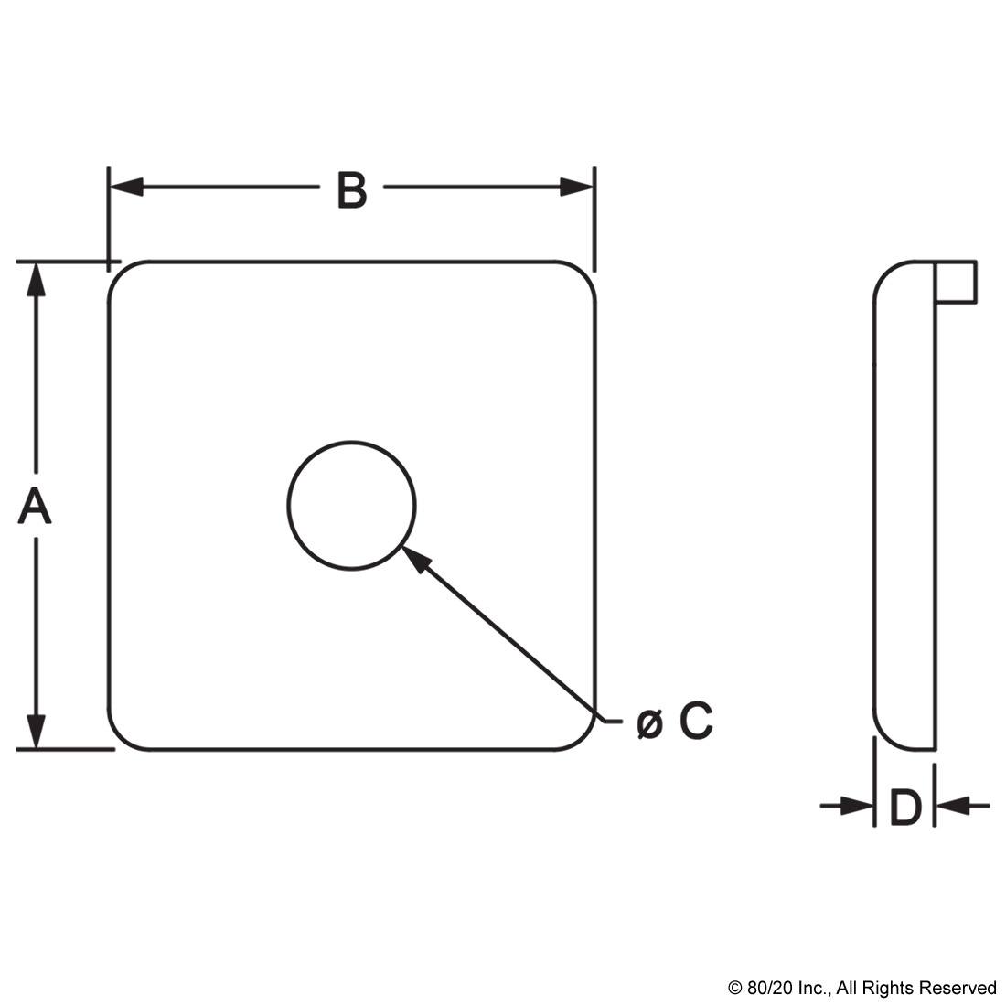 10 SERIES END CAP WITH PUSH-IN FASTENER