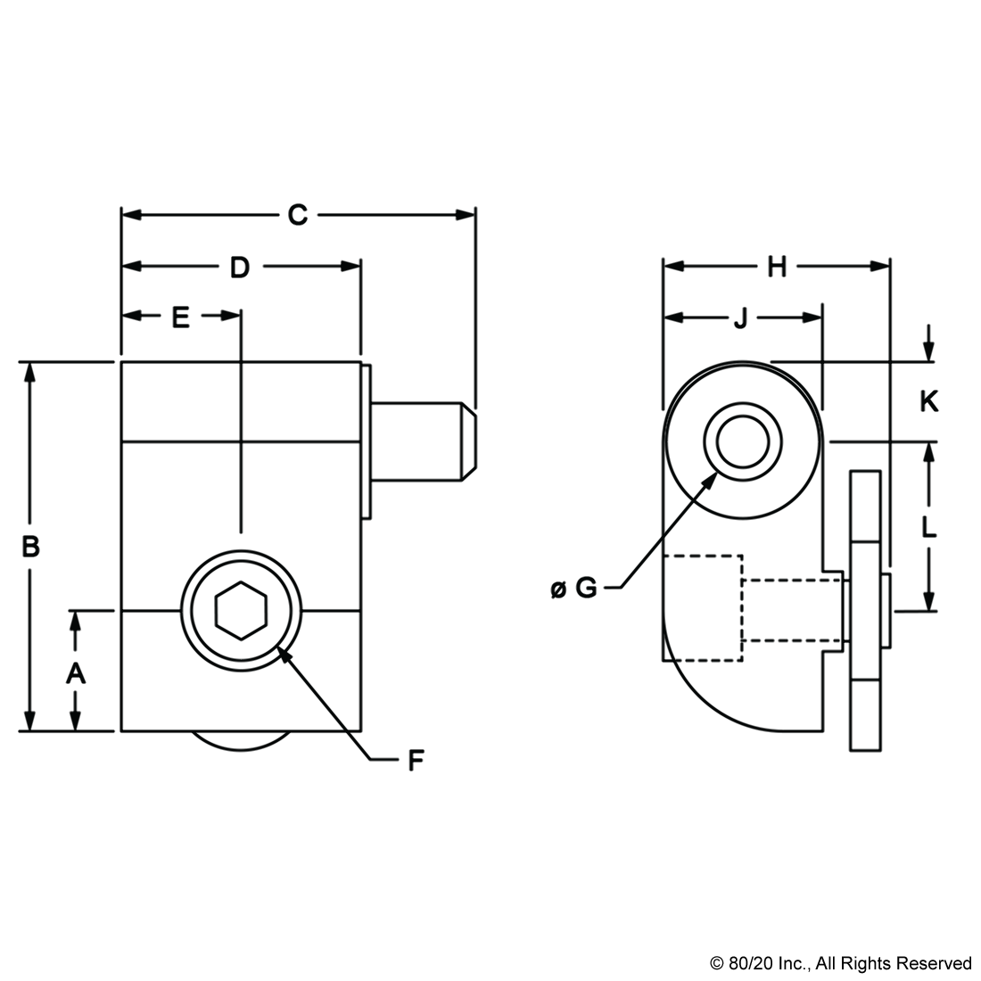 15 SERIES STANDARD LIFT-OFF HINGE - RIGHT HAND WITH SINGLE SHORT PIN