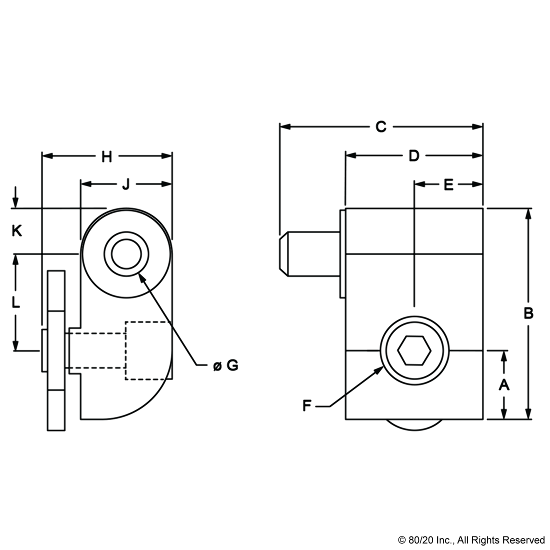 15 SERIES STANDARD LIFT-OFF HINGE - LEFT HAND WITH SINGLE SHORT PIN.