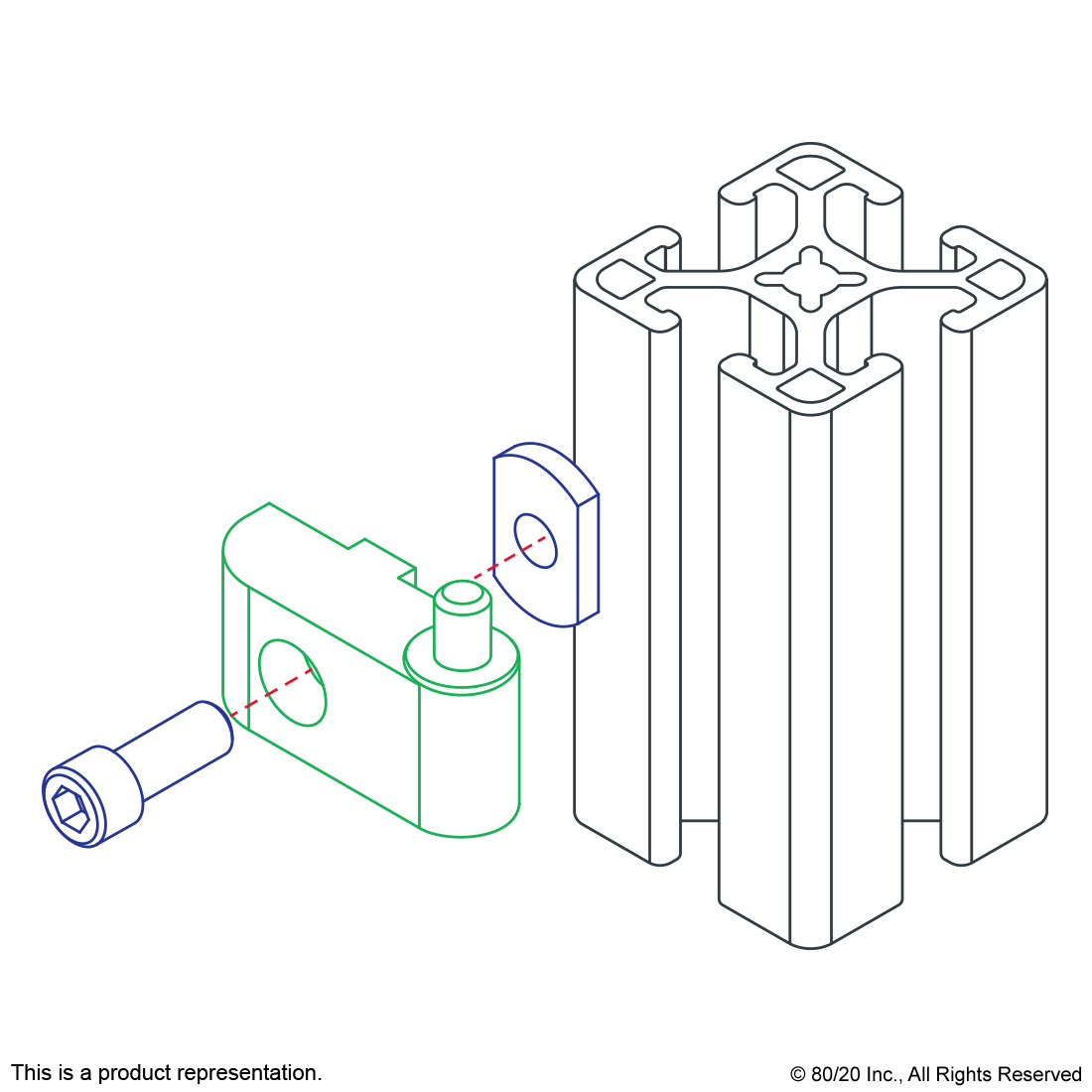 15 SERIES STANDARD LIFT-OFF HINGE - LEFT HAND WITH SINGLE SHORT PIN.