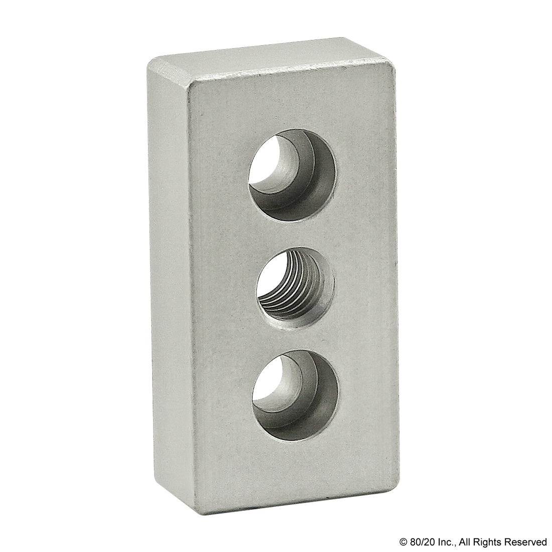 10 SERIES 3 HOLE - CENTER TAP BASE PLATE: 1.00" X 2.00" WITH 3/8-16 TAP