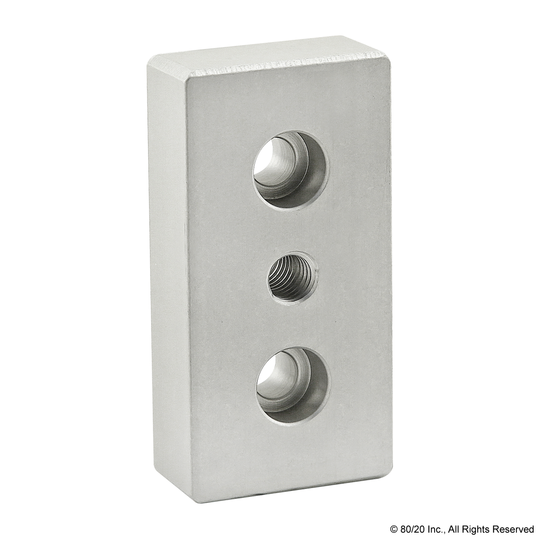 15 SERIES 3 HOLE - CENTER TAP BASE PLATE: 1.50" X 3.00" WITH 3/8-16 TAP
