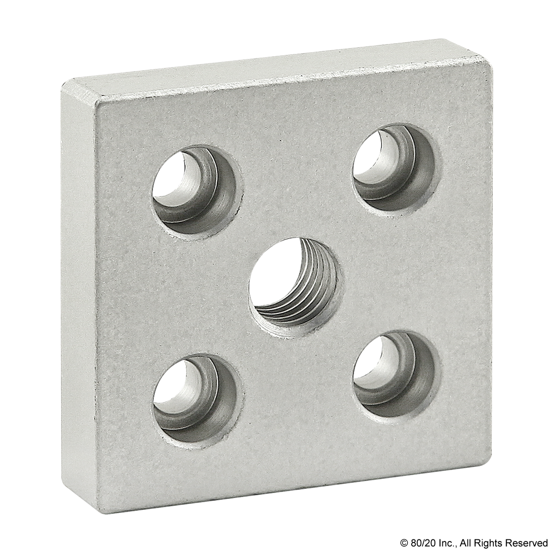 10 SERIES 5 HOLE - CENTER TAP BASE PLATE: 2.00" X 2.00" WITH 1/2-13 TAP