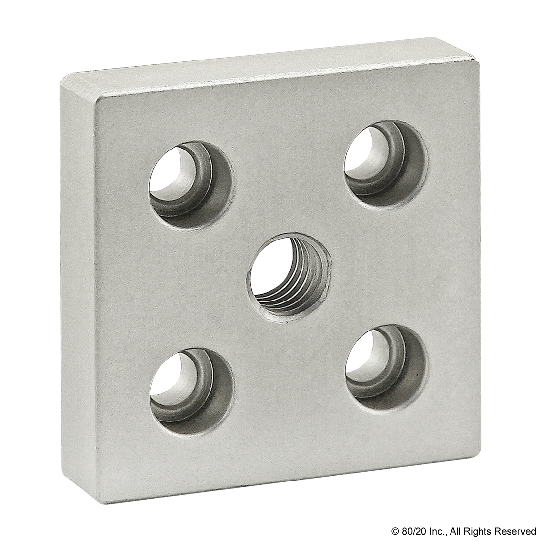 10 SERIES 5 HOLE - CENTER TAP BASE PLATE: 2.00" X 2.00" WITH 7/16-14 TAP