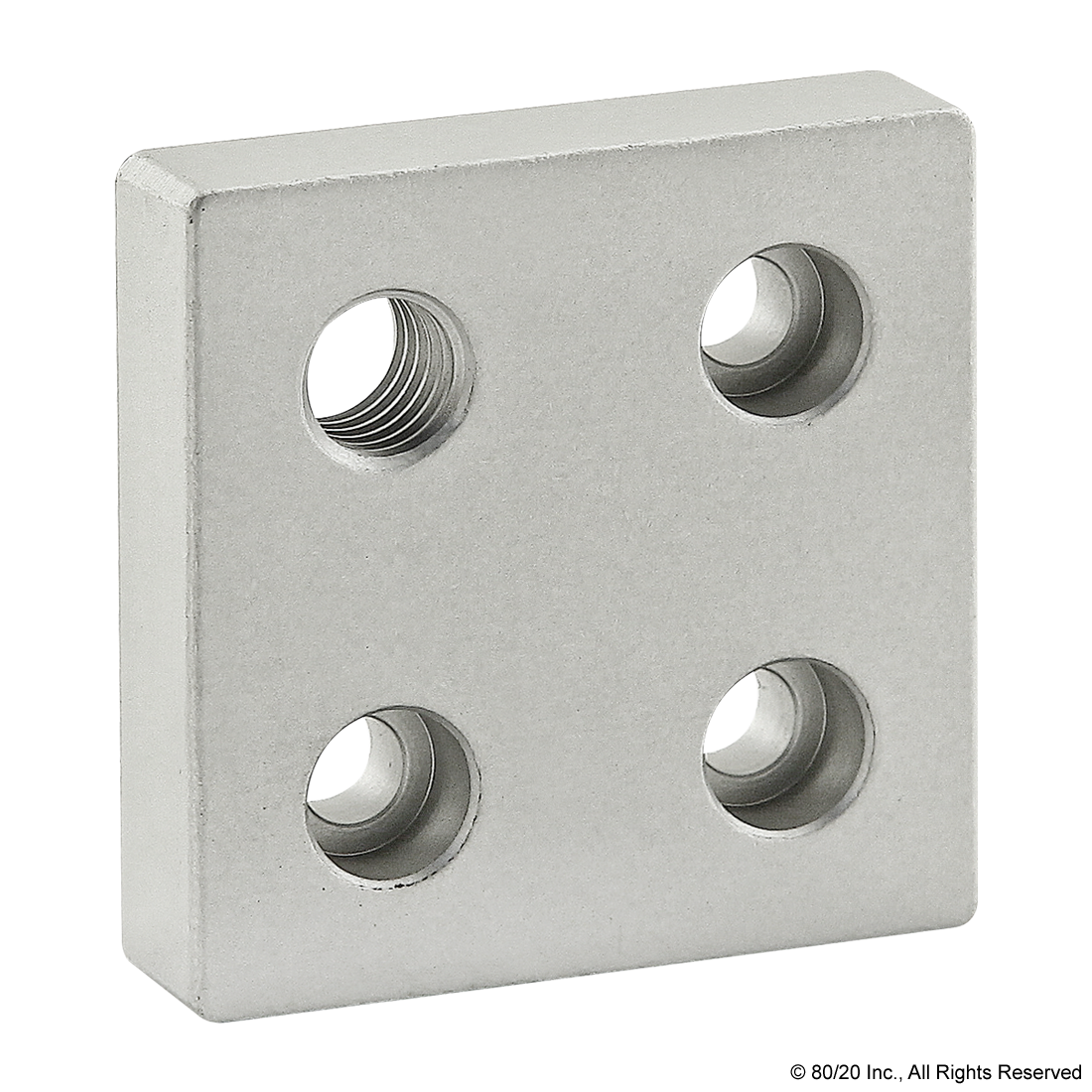 10 SERIES 4 HOLE - OFFSET TAP BASE PLATE: 2.00" X 2.00" WITH 7/16-14 CORNER TAP