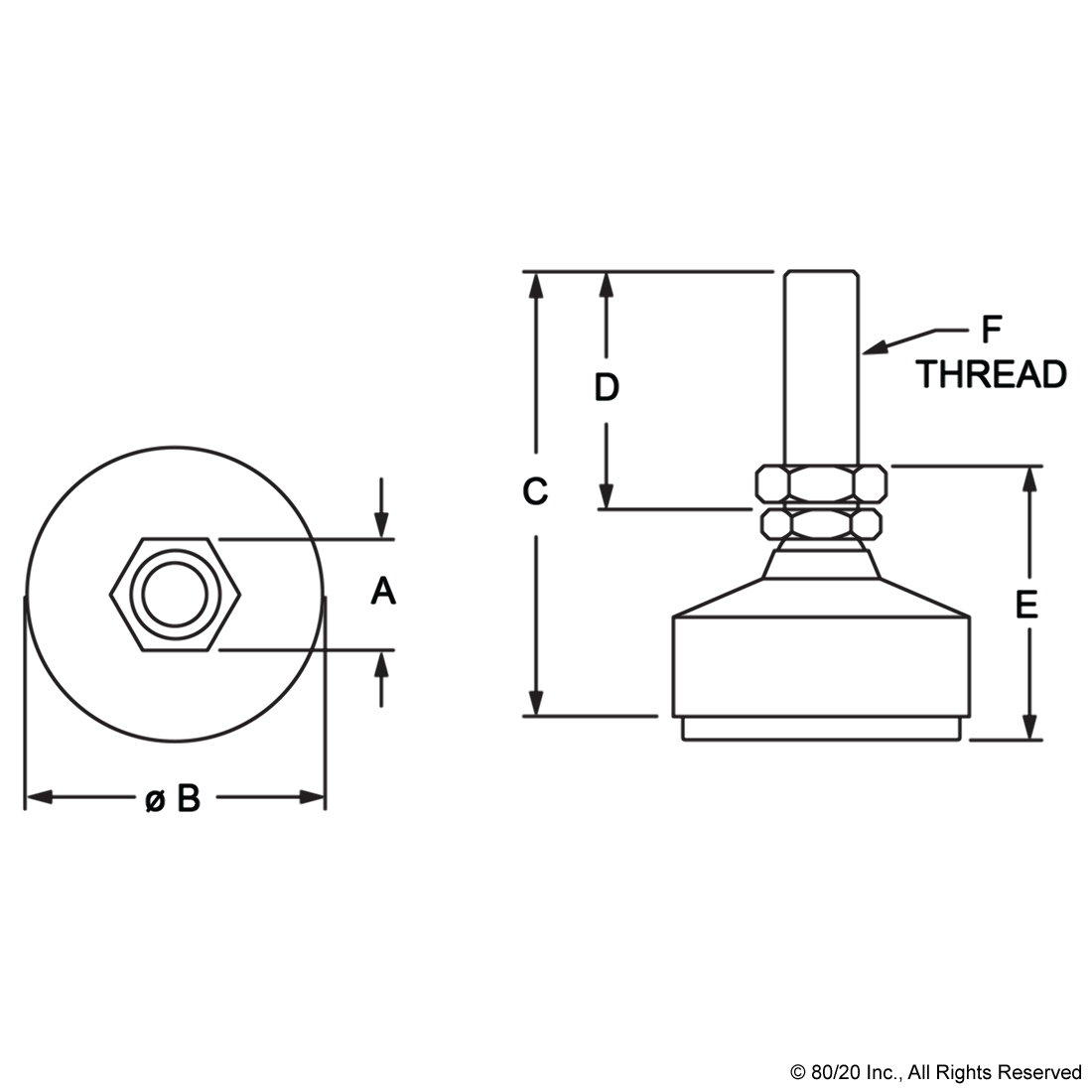 ECONOMY ANTI-VIBRATION MOUNT: 3/8-16 X 2.000"