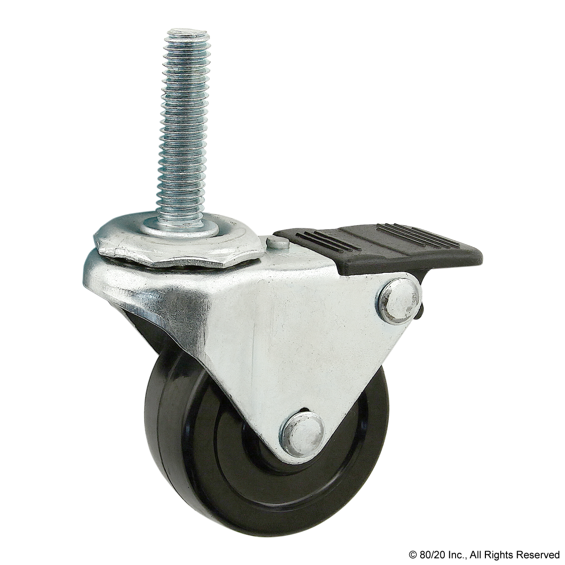 THREADED STEM SWIVEL CASTER: 3/8-16 X 1.5"