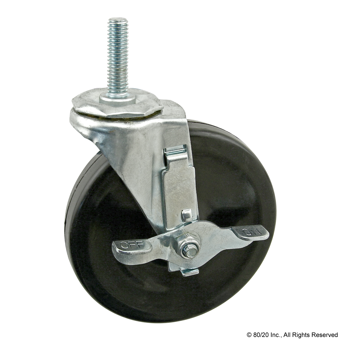 THREADED STEM SWIVEL CASTER: 7/16-14 X 1.5"