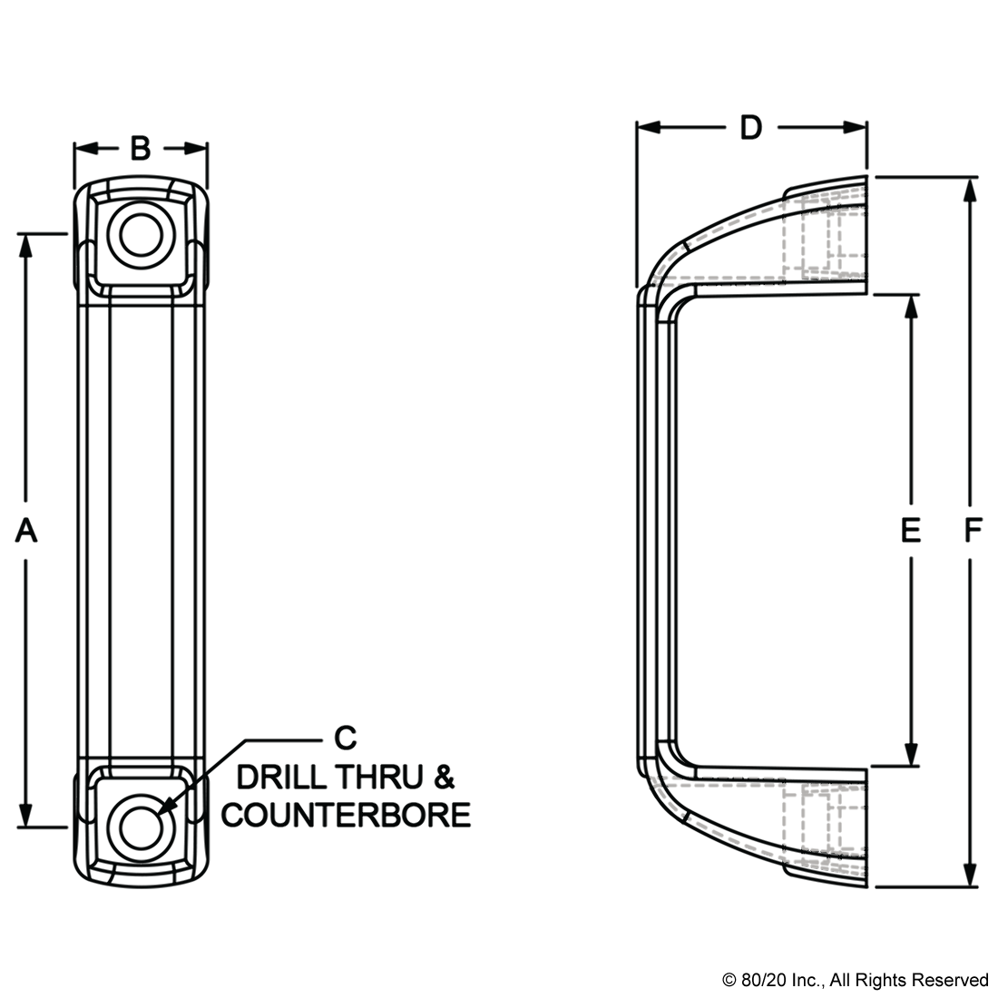 25 & 30 SERIES PLASTIC DOOR HANDLE
