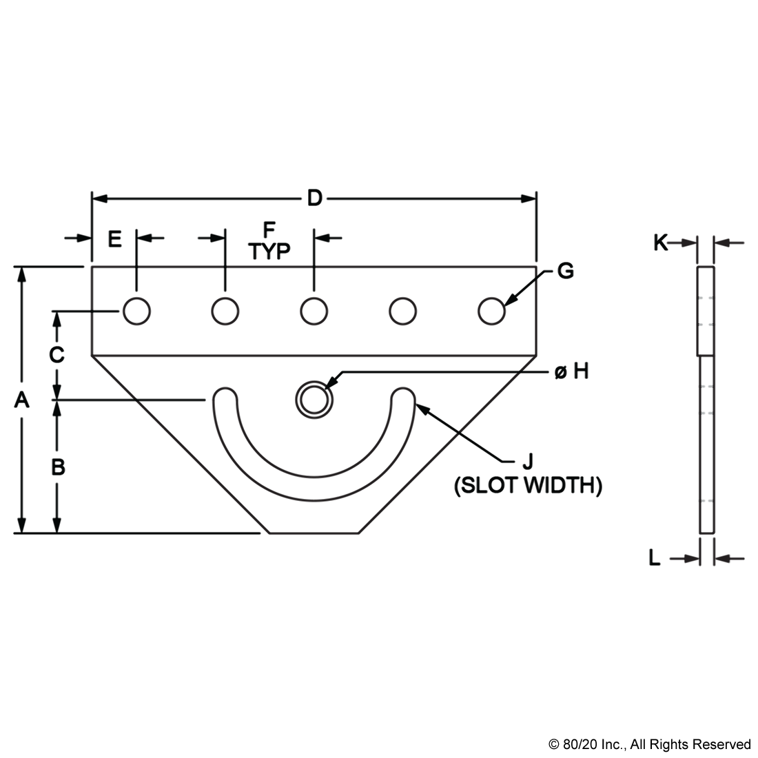 25 SERIES 180 DEGREE PIVOT BRACKET
