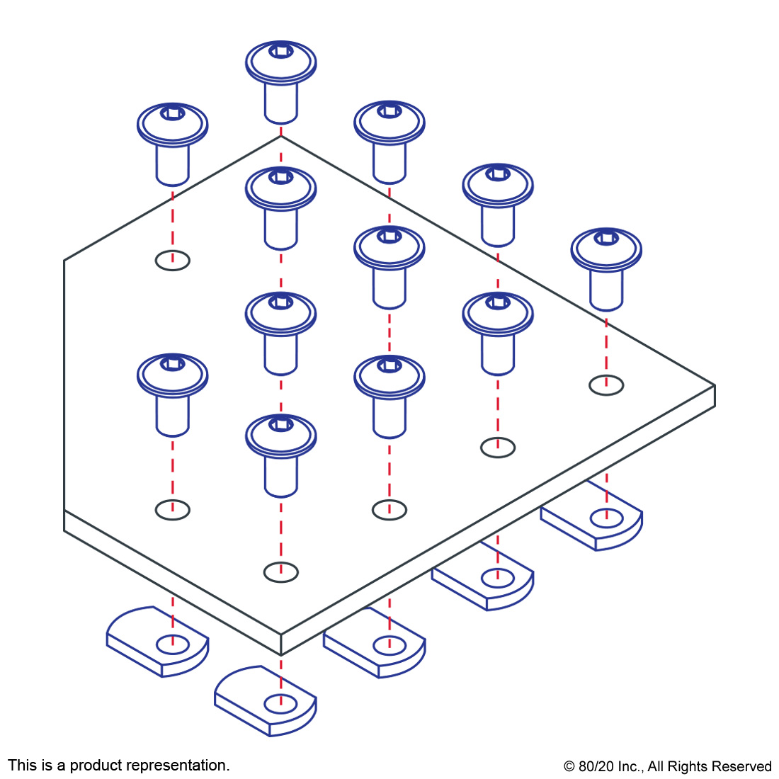 25 SERIES 12 HOLE - 90 DEGREE ANGLED FLAT PLATE