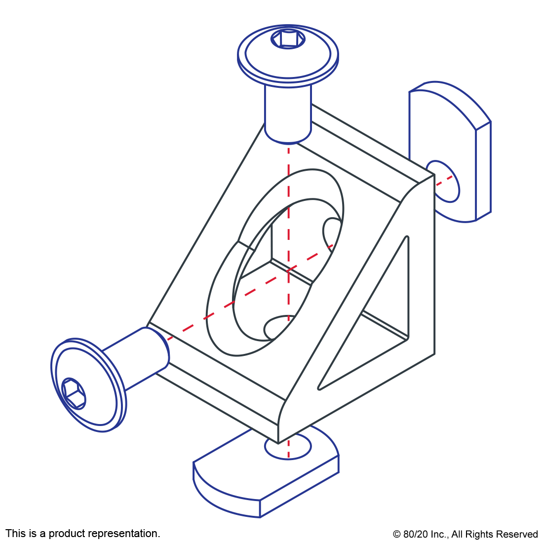 25 SERIES 2 HOLE - GUSSETED INSIDE CORNER BRACKET