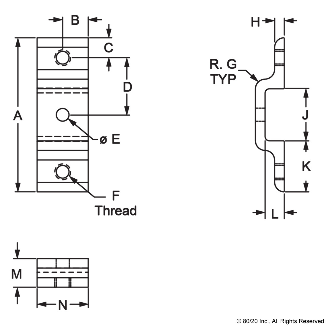 15 SERIES & READY TUBE DOUBLE ARM NARROW PANEL RETAINER