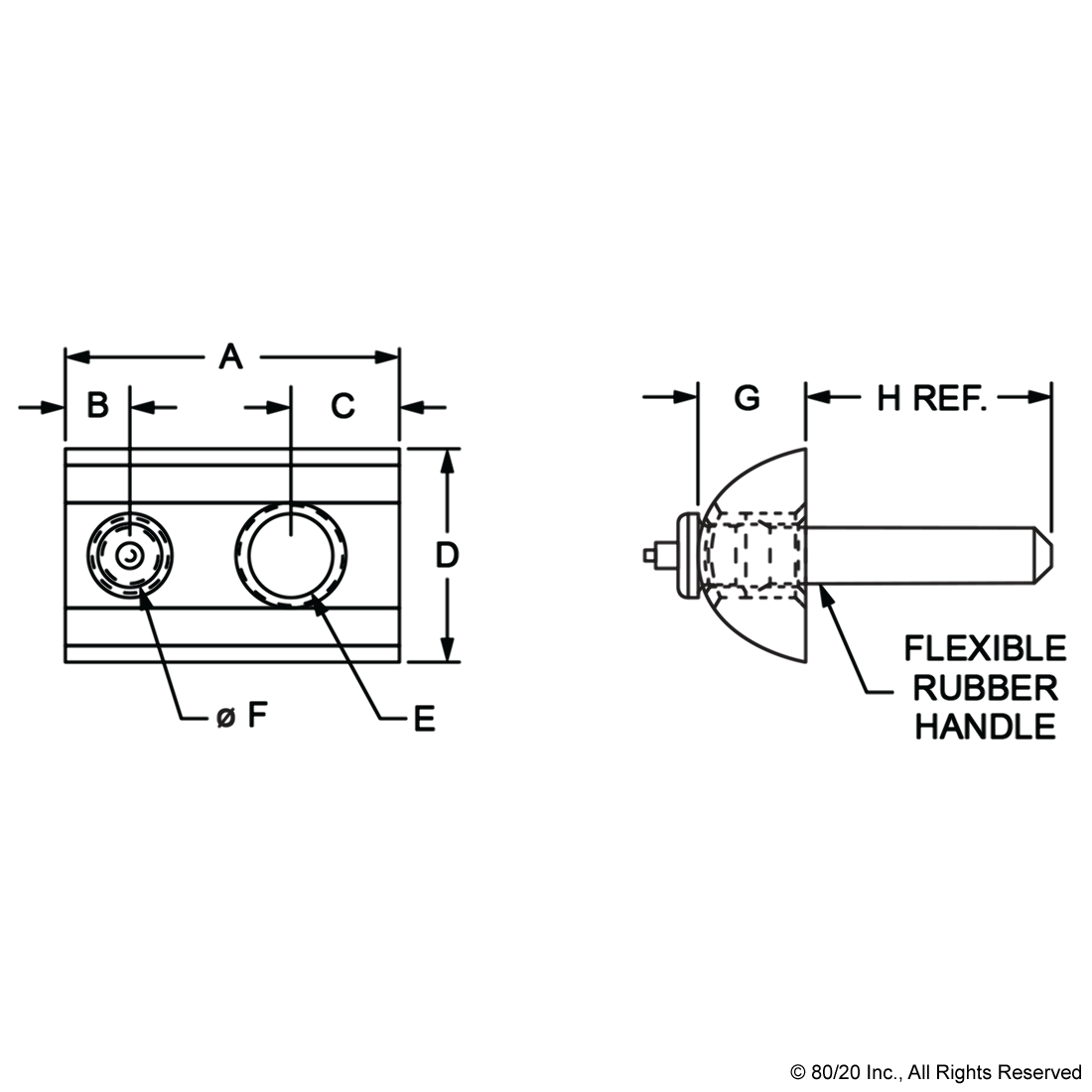 M5 ROLL-IN T-NUT WITH FLEX HANDLE