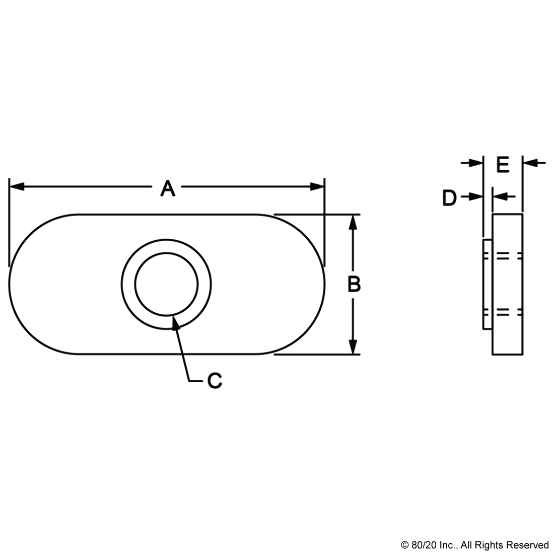 M6 SLIDE-IN ECONOMY T-NUT - CENTERED THREAD