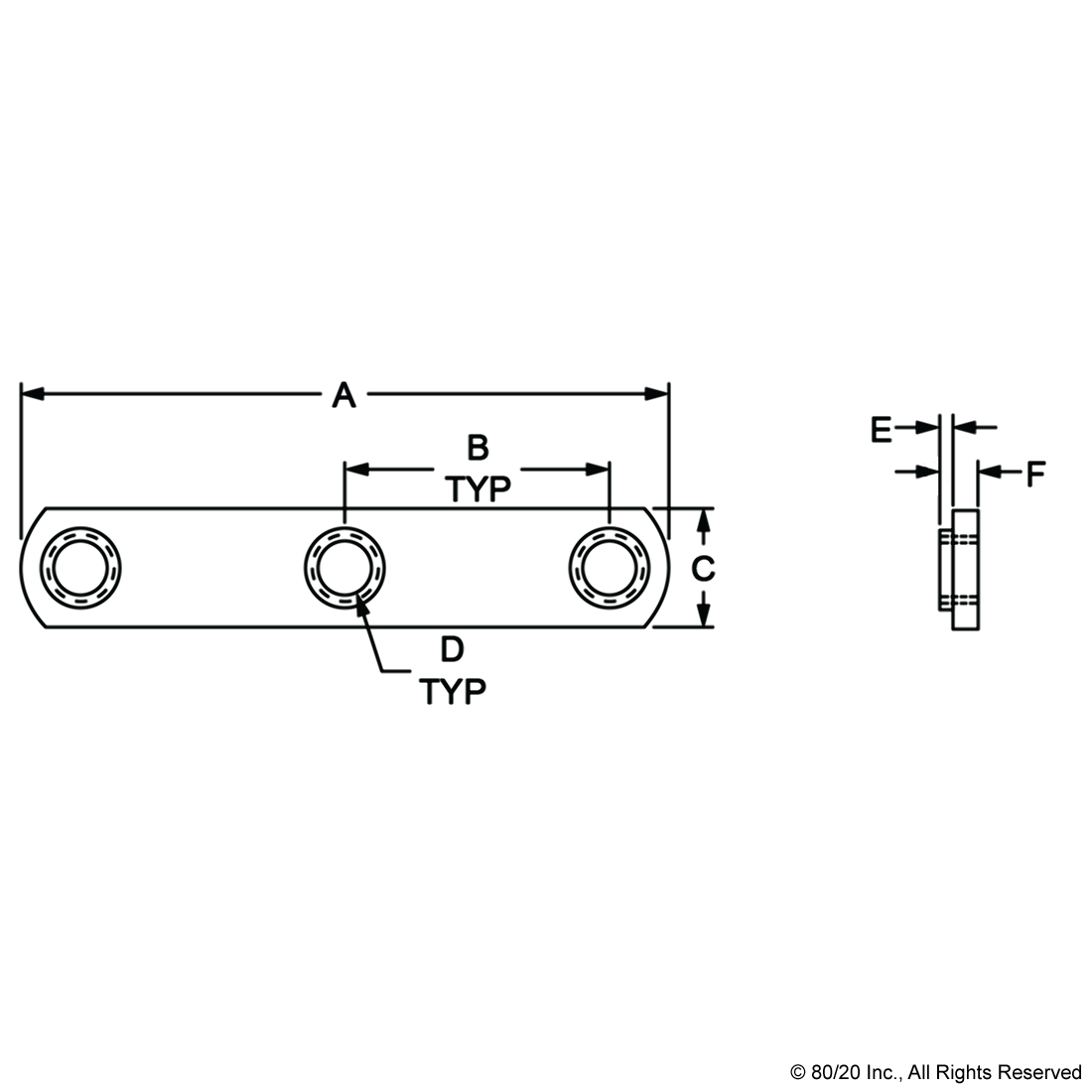 M6 TRIPLE SLIDE-IN ECONOMY T-NUT