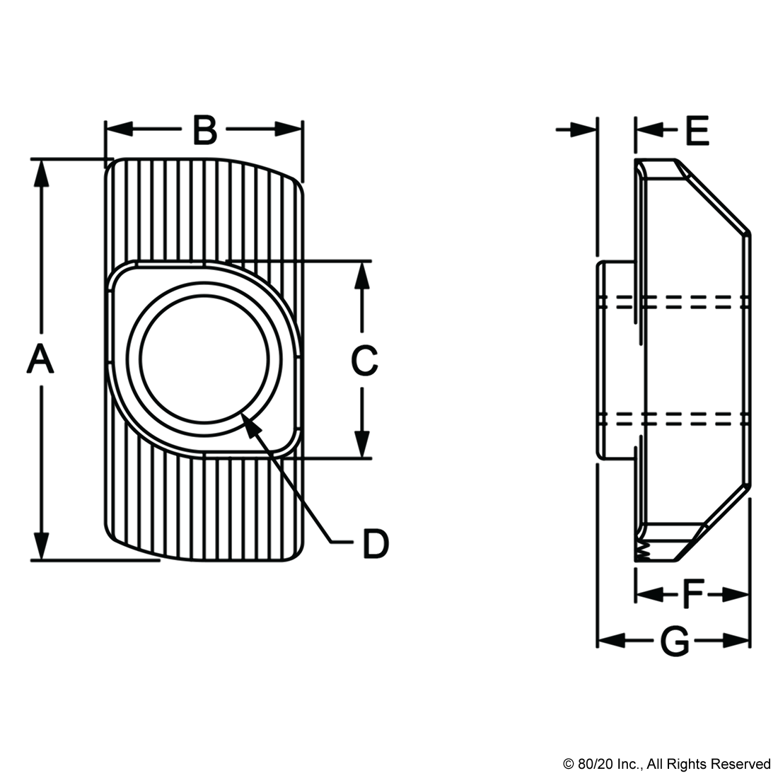 15 & 40 SERIES M5 STANDARD DROP-IN T-NUT