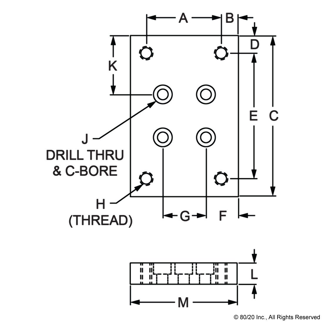40 SERIES FLANGE MOUNT CASTER BASE PLATE