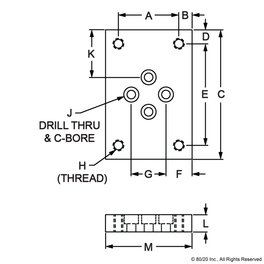 40 SERIES FLANGE MOUNT CASTER BASE PLATE