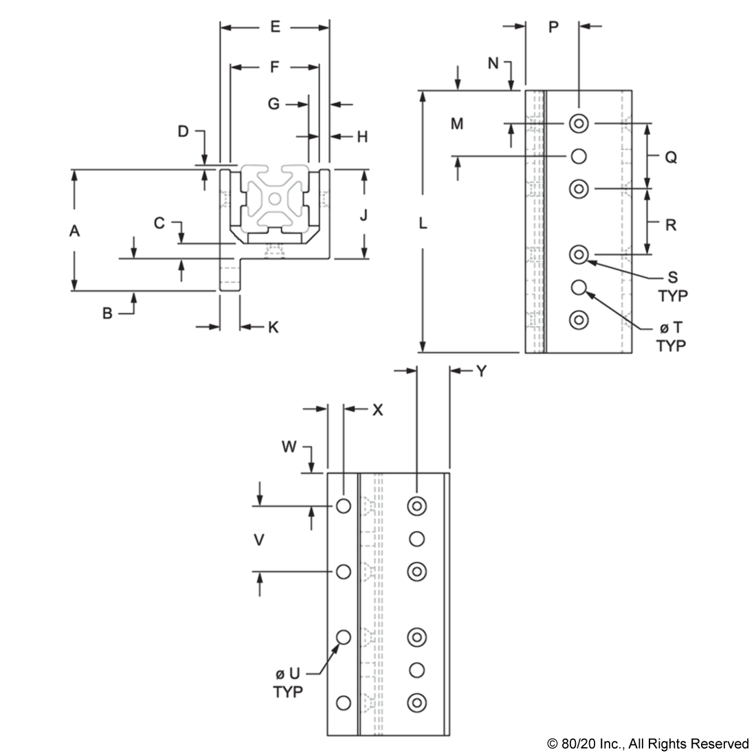 40 SERIES 3 SLOT MOUNT - SINGLE FLANGE LONG STANDARD LINEAR BEARING