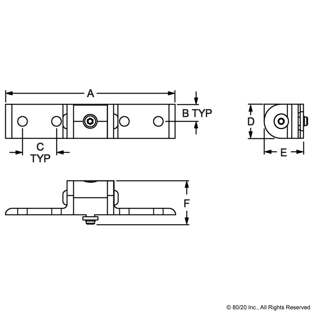 10 SERIES 0 DEGREE RIGHT ANGLE STRUCTURAL PIVOT