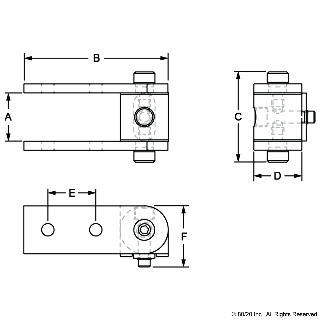 10 SERIES RIGHT ANGLE 0 DEGREE DYNAMIC PIVOT ASSEMBLY WITH DUAL STRAIGHT ARMS