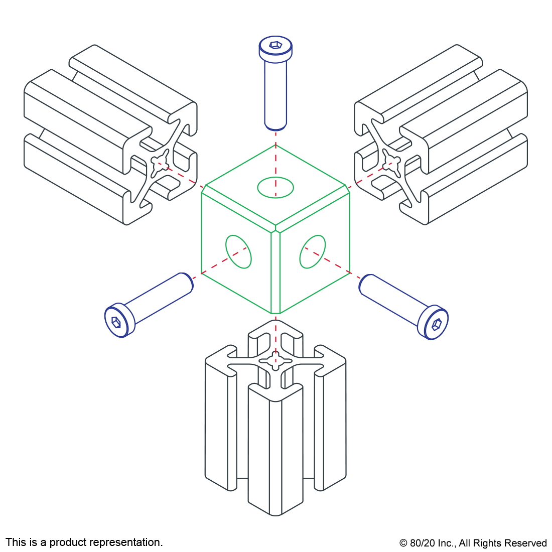 10 SERIES 3 WAY - SQUARED CORNER CONNECTOR