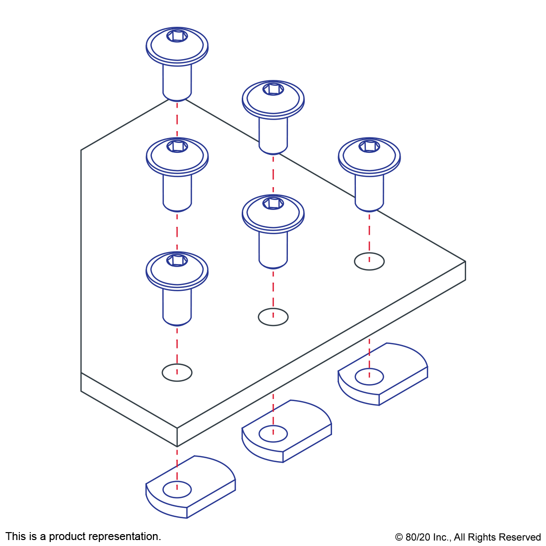 10 SERIES 6 HOLE - 90 DEGREE ANGLED SQUARED FLAT PLATE
