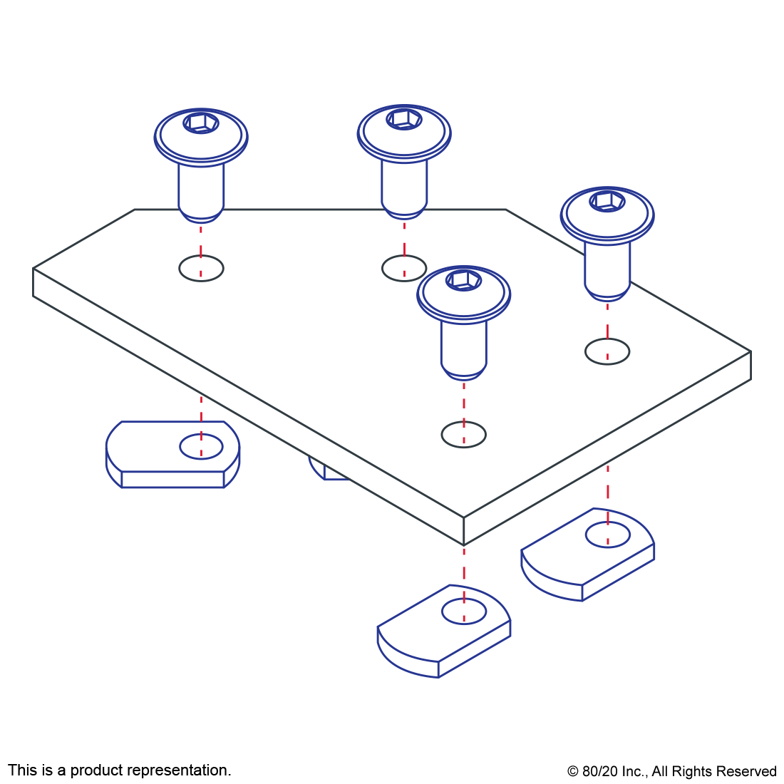 10 SERIES 4 HOLE - 45 DEGREE ANGLED FLAT PLATE