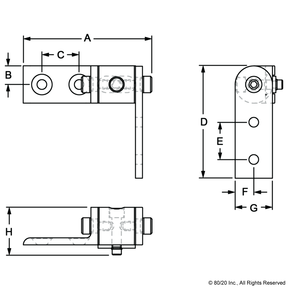 10 SERIES STANDARD 0 DEGREE DYNAMIC PIVOT ASSEMBLY WITH STRAIGHT AND Â€œL" ARM