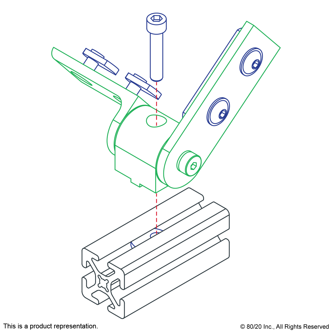 10 SERIES STANDARD 0 DEGREE DYNAMIC PIVOT ASSEMBLY WITH STRAIGHT AND Â€œL" ARM