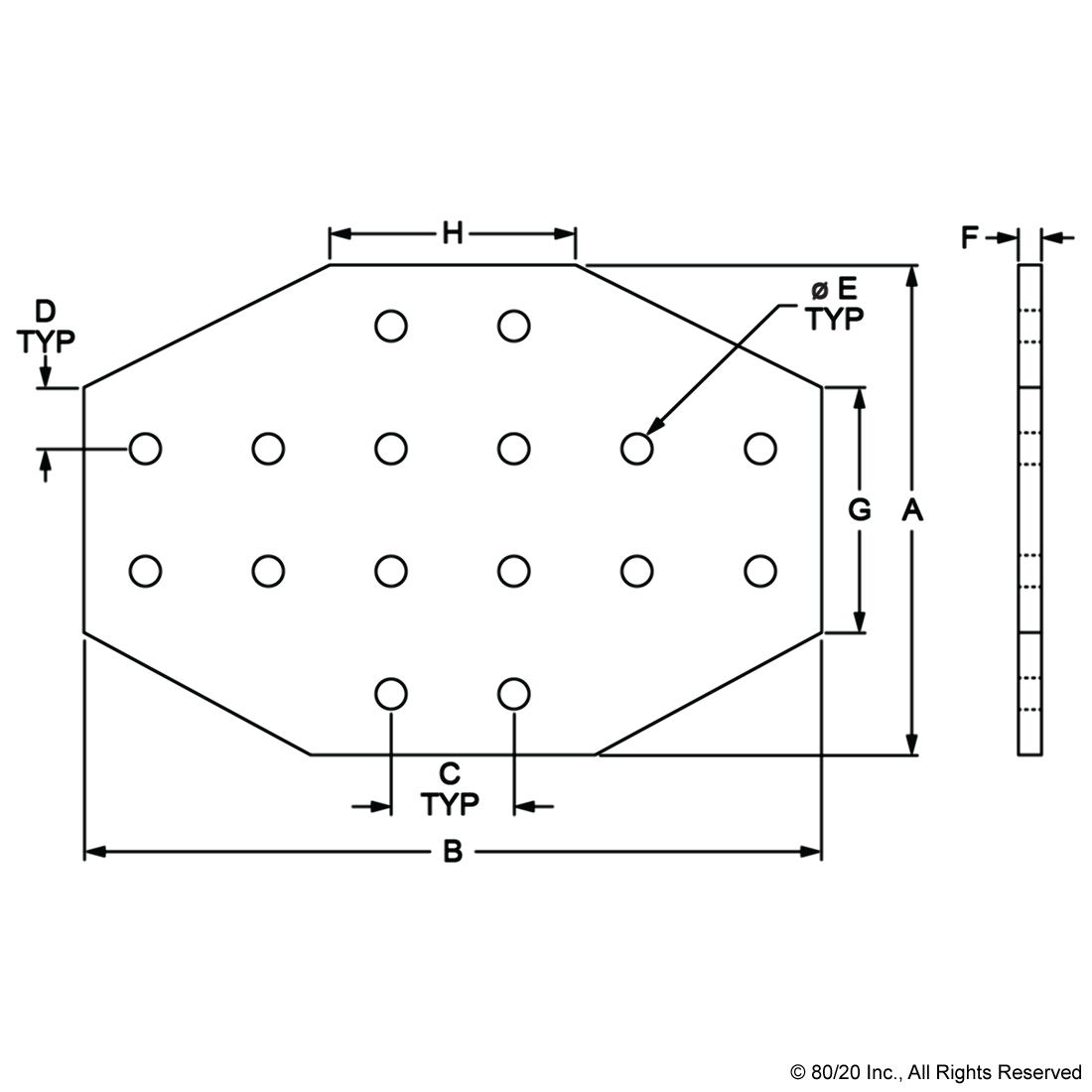 10 SERIES 16 HOLE - CROSS FLAT PLATE