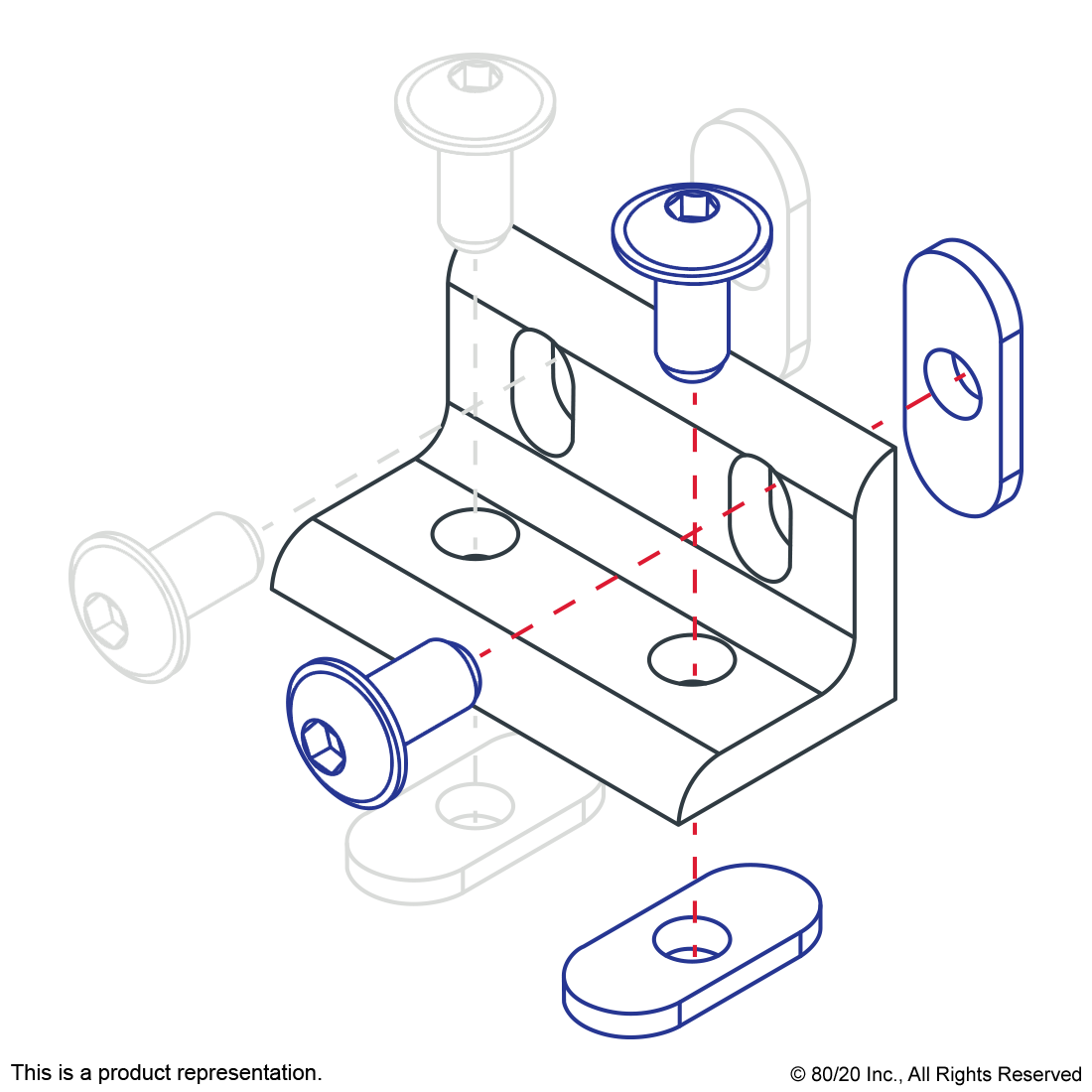 10 SERIES 4 HOLE - WIDE SLOTTED INSIDE CORNER BRACKET