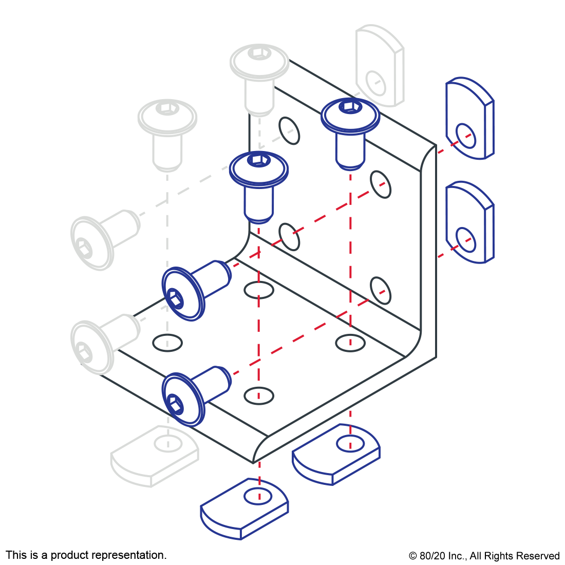 15 SERIES 8 HOLE - INSIDE CORNER BRACKET