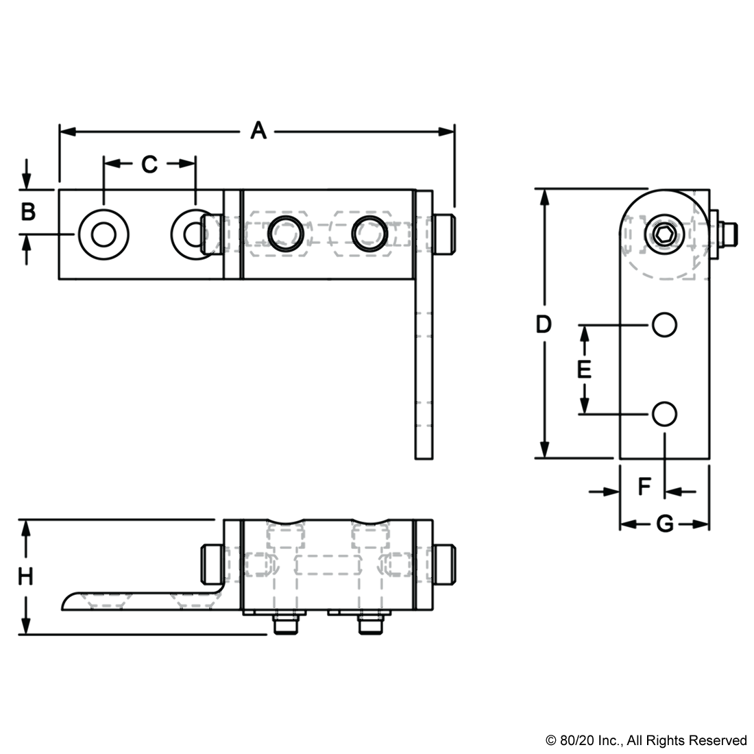 15 SERIES STANDARD UNIVERSAL DYNAMIC PIVOT ASSEMBLY WITH STRAIGHT AND Â€œL" ARM