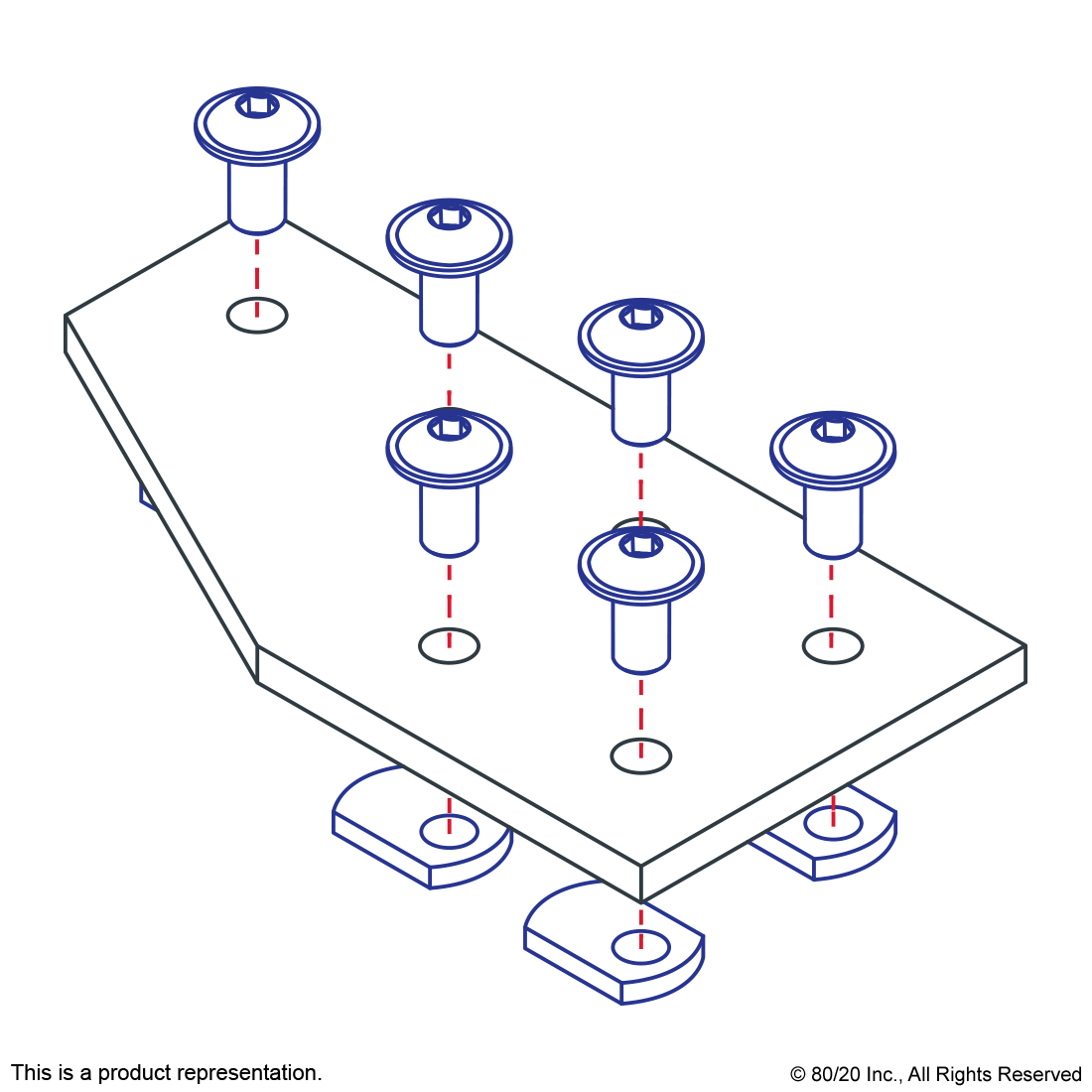 15 SERIES 6 HOLE - 90 DEGREE ANGLED STACKED FLAT PLATE
