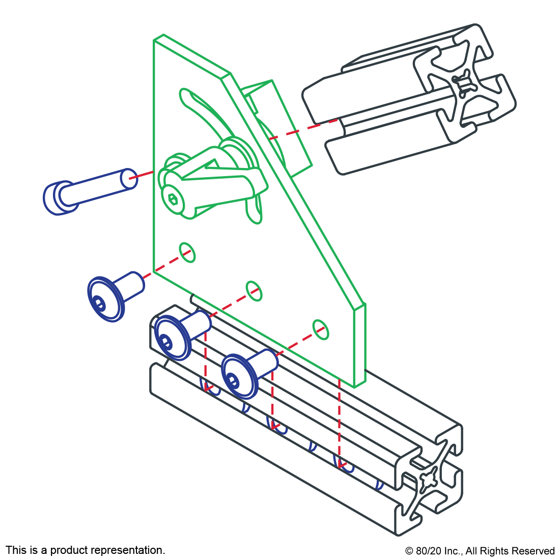 15 SERIES 90 DEGREE LEFT HAND PIVOT BRACKET ASSEMBLY WITH "L" HANDLE