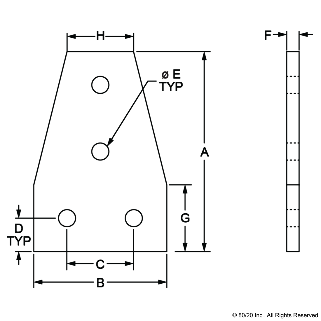 15 SERIES & READY TUBE 4 HOLE - TEE FLAT PLATE