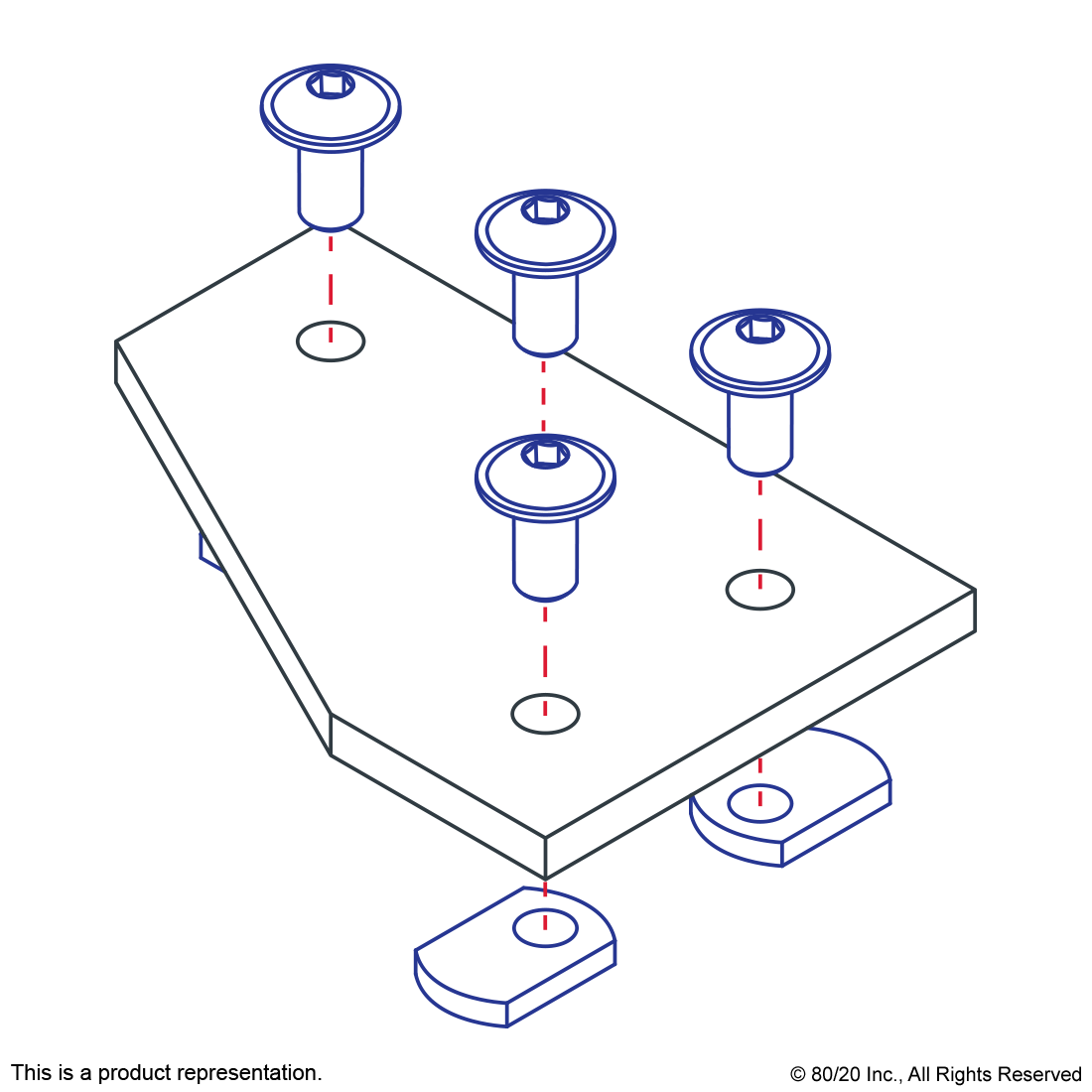 15 SERIES & READY TUBE 4 HOLE - 90 DEGREE ANGLED FLAT PLATE