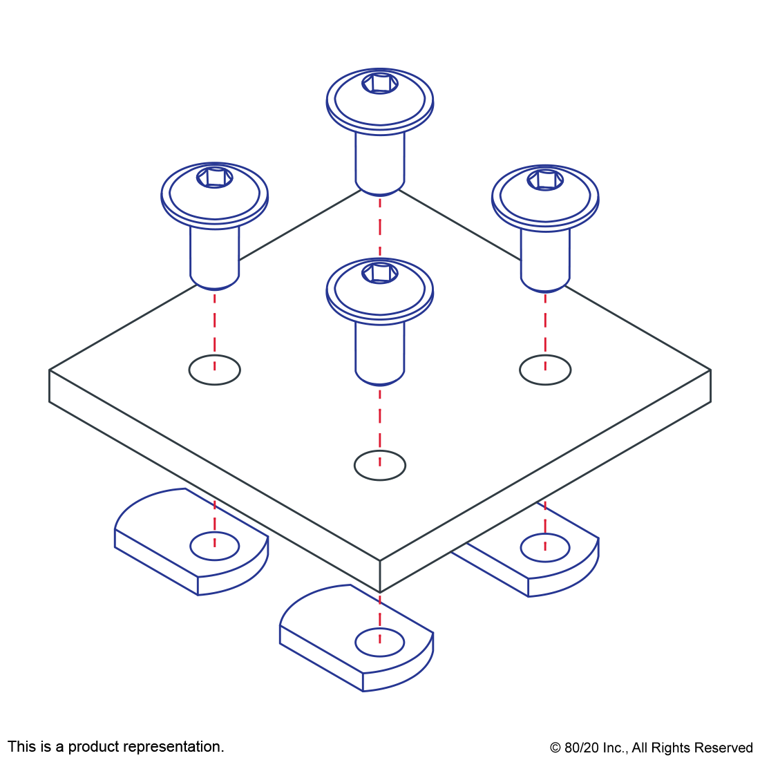 15 SERIES & READY TUBE 4 HOLE - SQUARE FLAT PLATE