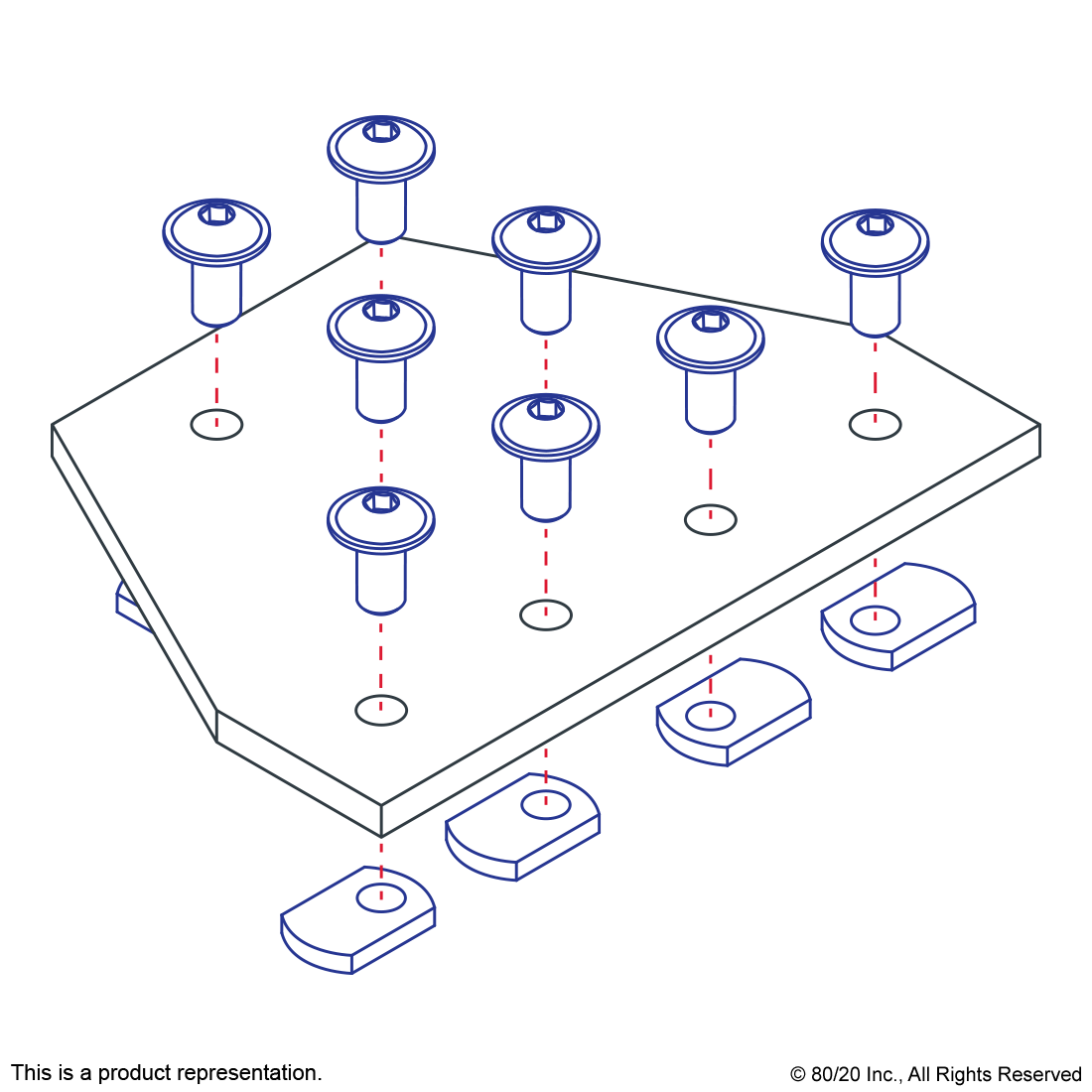 45 SERIES 8 HOLE - TEE FLAT PLATE