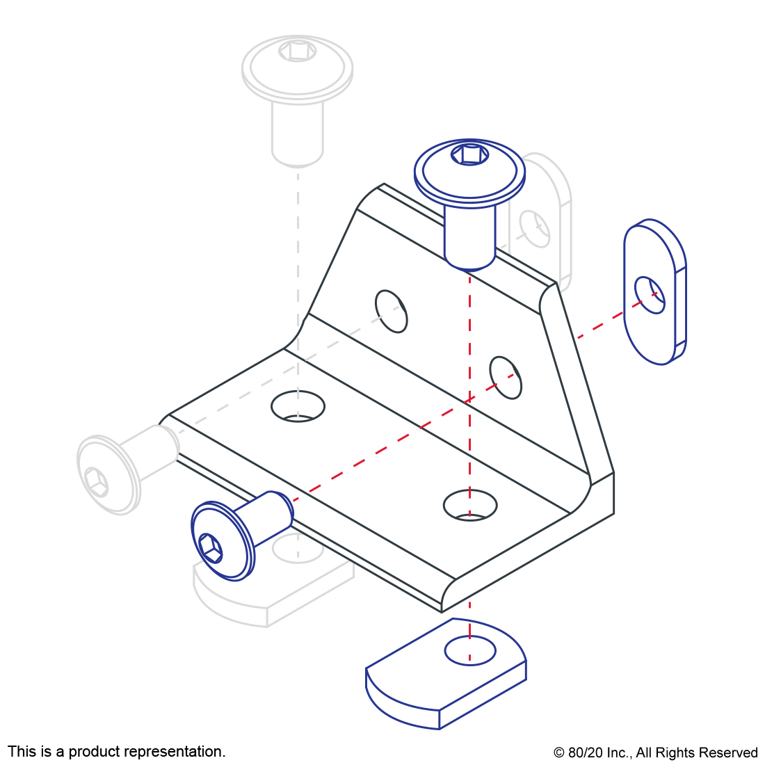 10 TO 15 SERIES 4 HOLE - WIDE TRANSITION INSIDE CORNER BRACKET