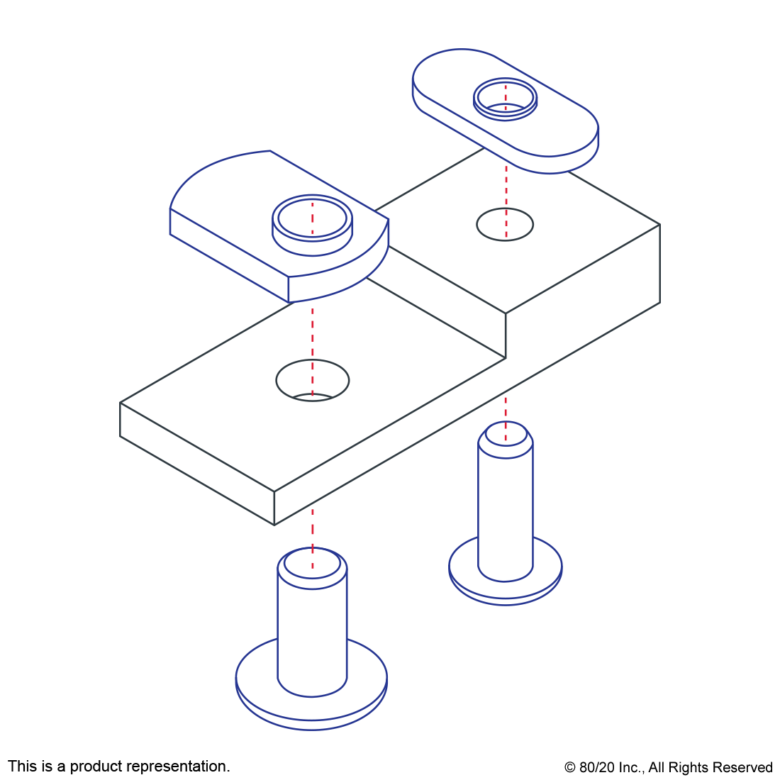 10 TO 15 SERIES 2 HOLE - STRAIGHT TRANSITION FLAT PLATE WITH FLUSH OFFSET