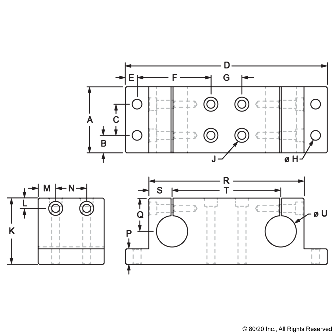 15 SERIES 1" DOUBLE SHAFT STANCHION MOUNTING BLOCK