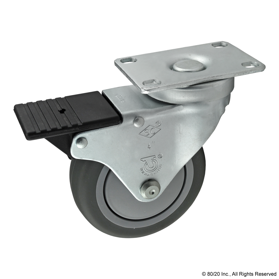 FLANGED MOUNT SWIVEL CASTER: 101.60MM