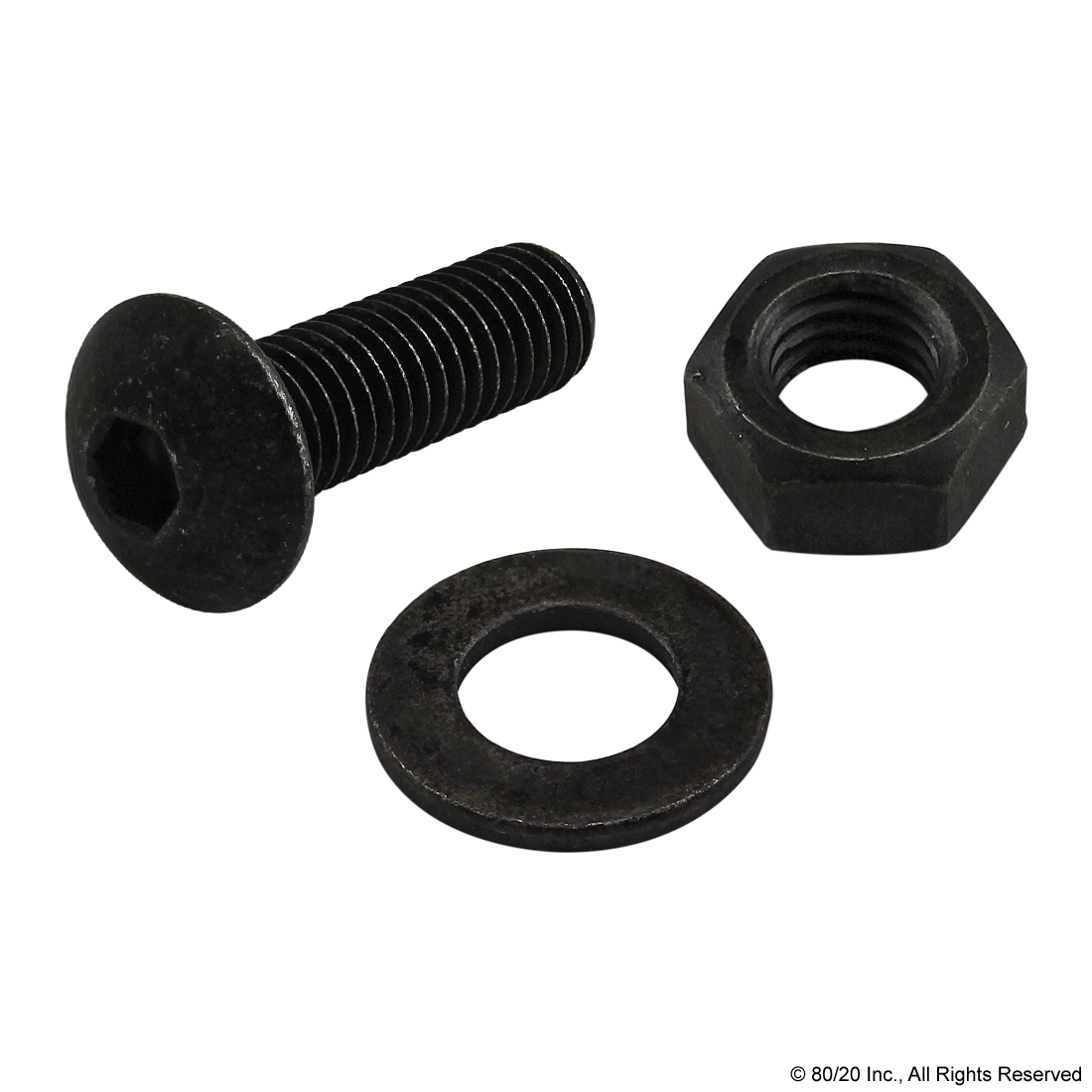 BOLT ASSEMBLY: M5 X 16.00MM BLACK BHSCS WITH WASHER AND HEX NUT - BLACK ZINC