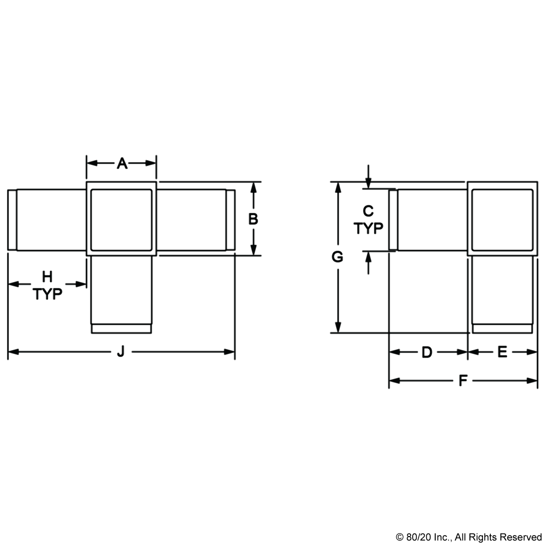 4 WAY - CORNER CONNECTOR