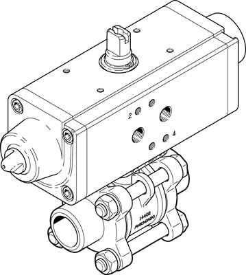 VZBA-21/2"-WW-63-T-22-F0710-V4V4T-PS120- BALL VALVE ACTUATOR UNIT