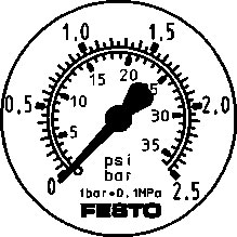 FMA-50-2,5-1/4-EN FLANGED PRESSURE GAUGE